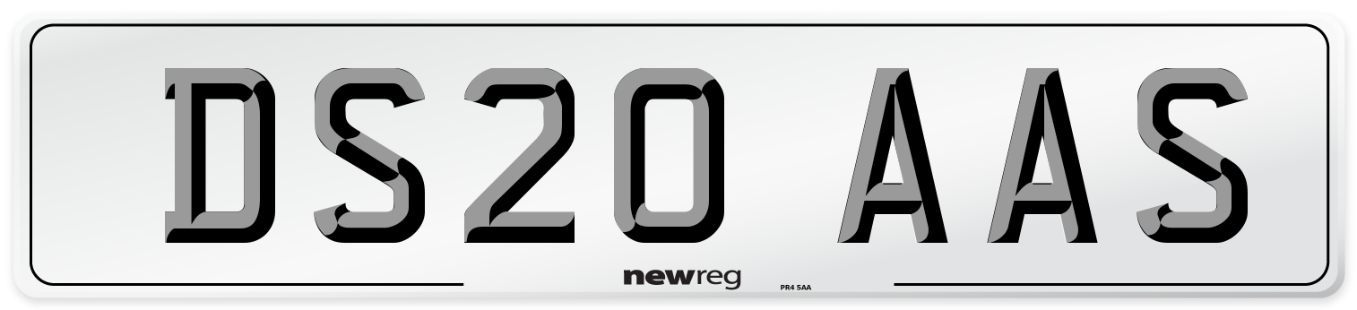 DS20 AAS Number Plate from New Reg